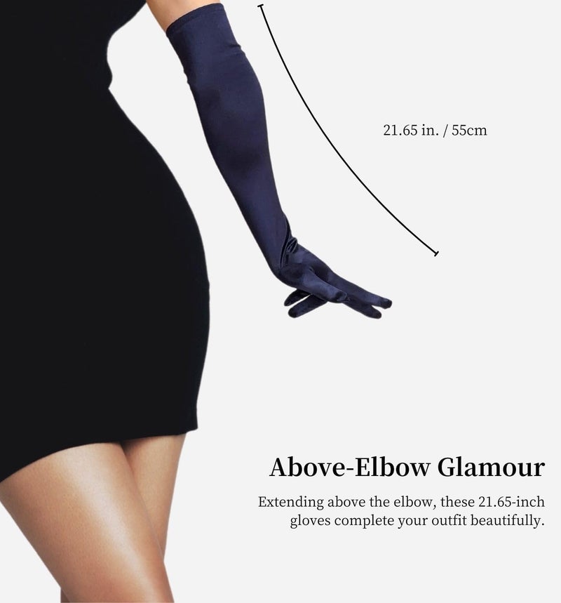 MD Style Long Opera Gloves for Women - 20s Party Costume - Elbow Length Tea Party Satin Gloves - Princess Accessories - Image 3